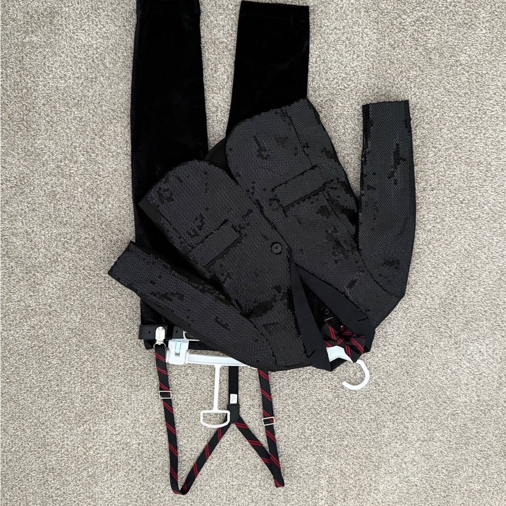 Black Sequin Boys' Blazer - Stylish Party Jacket - Picture 6 of 6